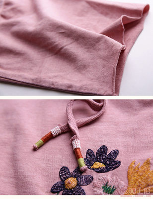 2017原创潮牌女装 纯棉五分袖连帽卫衣，打造个性时尚风