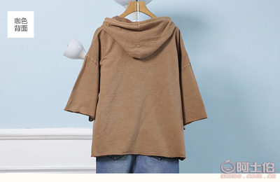2017潮牌原创女装 纯棉五分袖连帽卫衣大码批发指南
